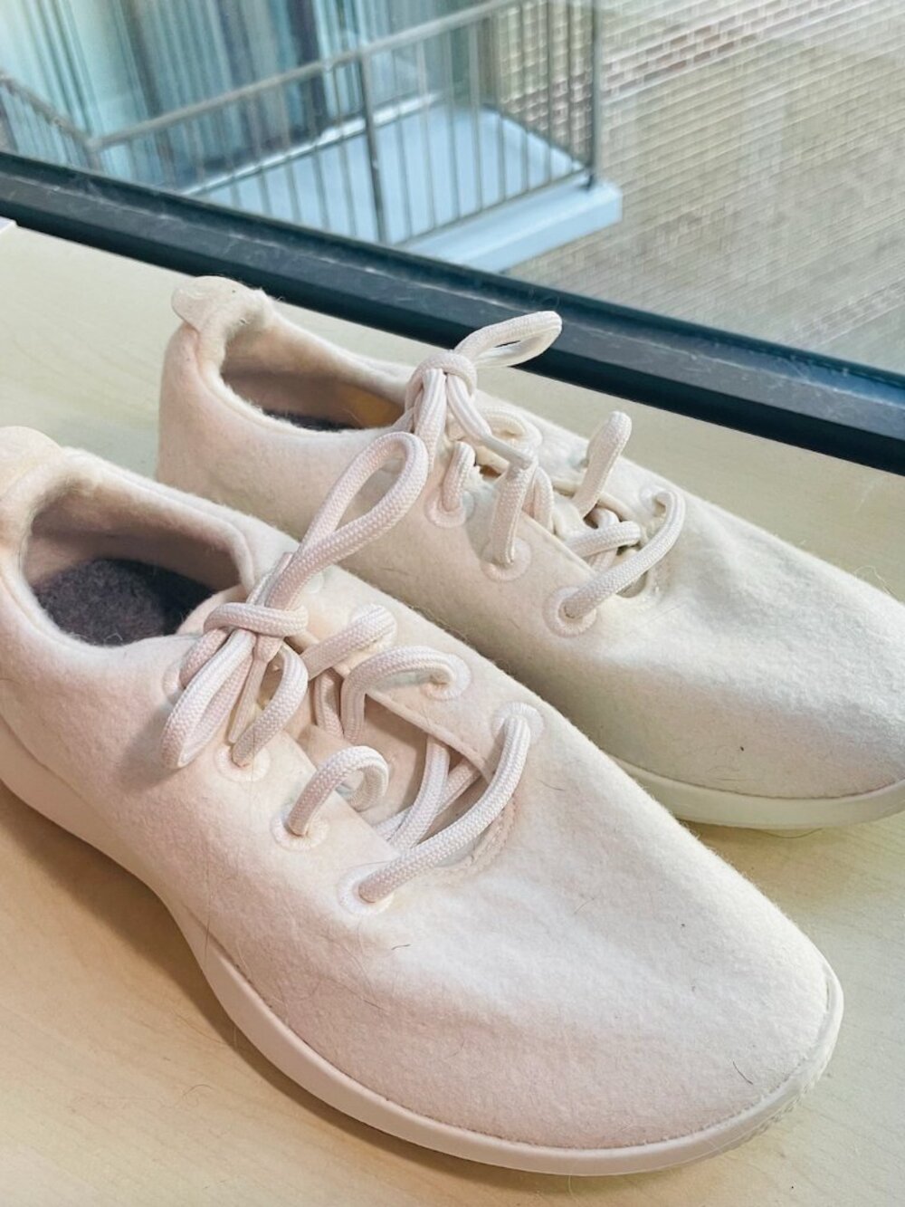 Women's Wool Runners - Natural White (Cream Sole) Size 7